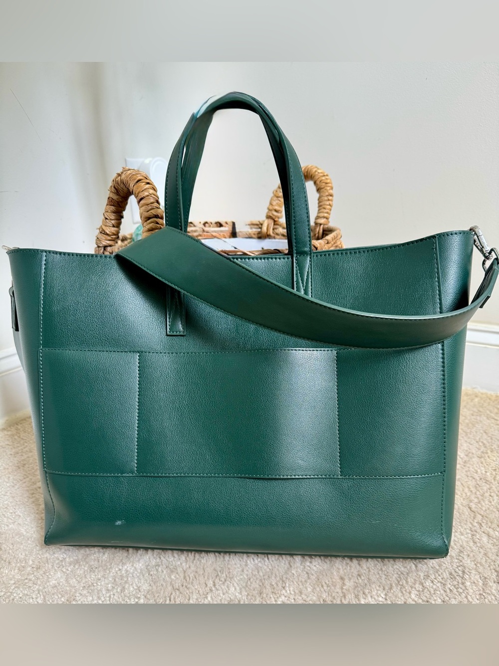 Calpak Haven 16” Laptop Tote Forest Green Complete Set - Picture 2 of 9